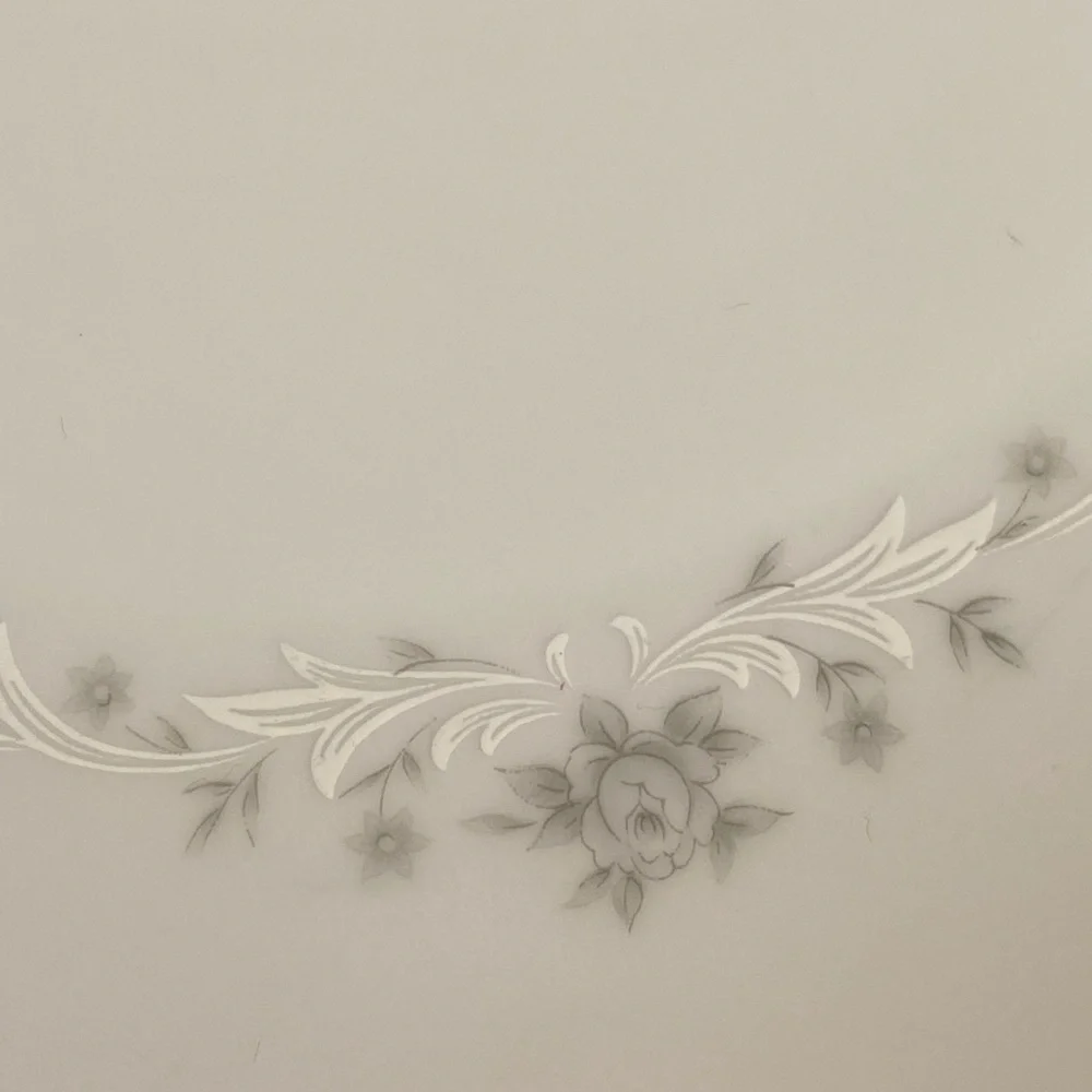 Sango China Japan JULIE 5 round dinner plates 10.5 inch gray floral pattern